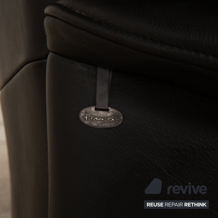 Koinor Leder Dreisitzer Schwarz Sofa Couch