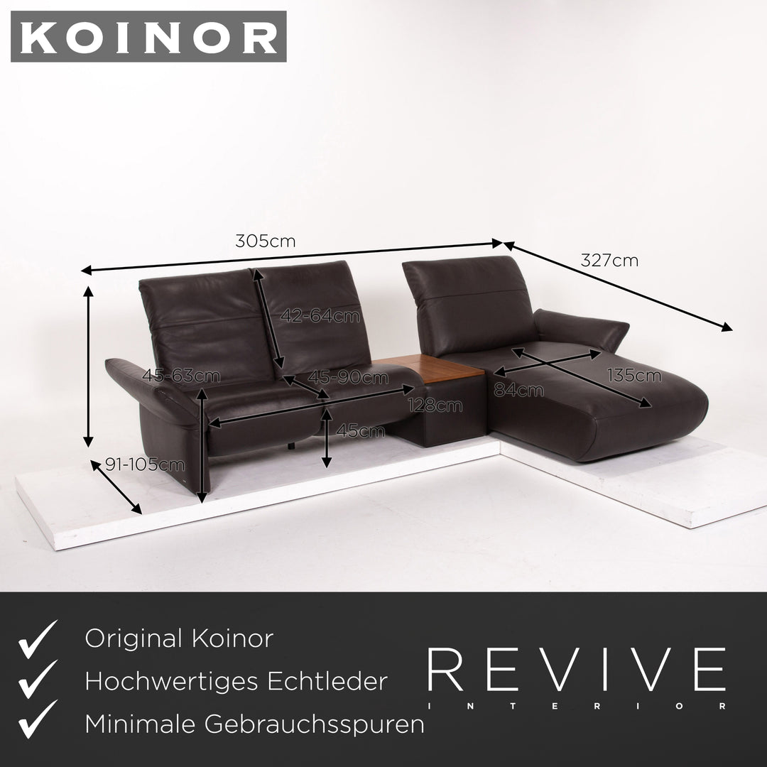 Koinor Leder Ecksofa Braun Dunkelbraun Sofa Funktion Couch #13637