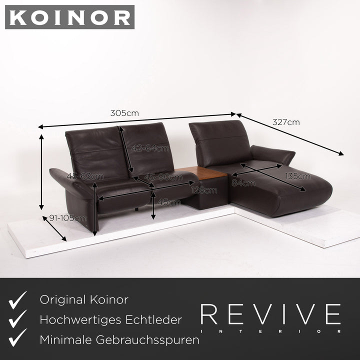Koinor Leder Ecksofa Braun Dunkelbraun Sofa Funktion Couch #13637