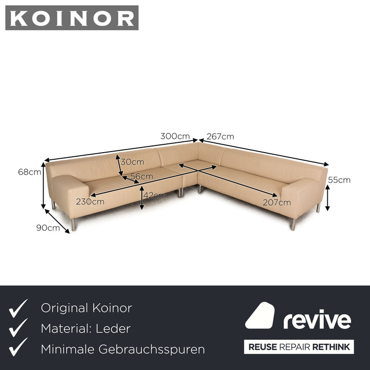 Koinor Leder Ecksofa Creme Sofa Couch