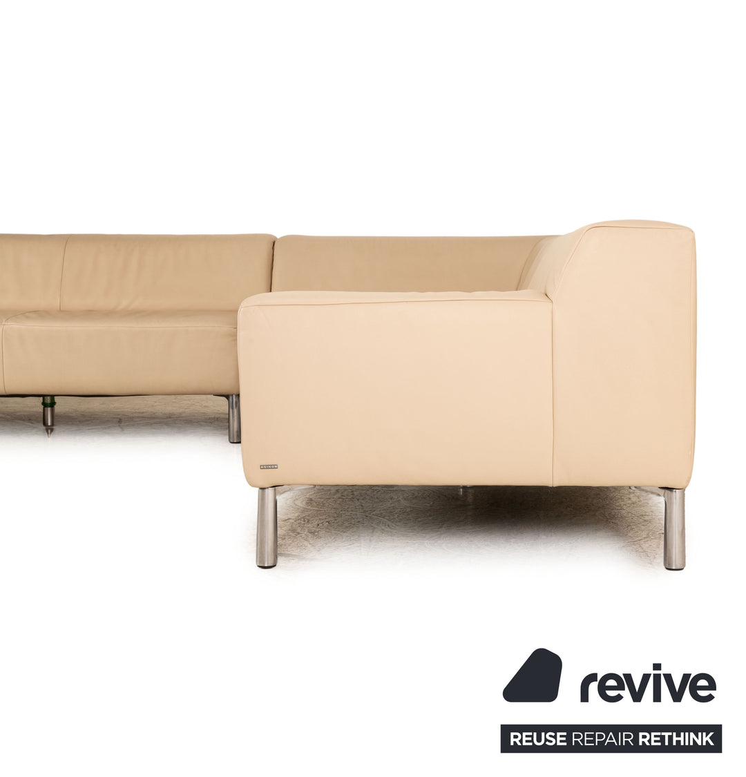 Koinor Leder Ecksofa Creme Sofa Couch