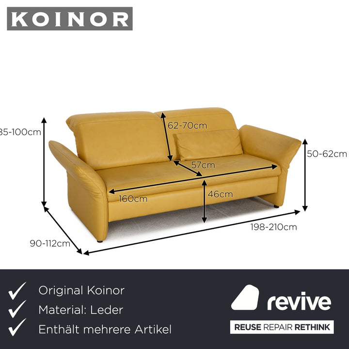 Koinor Leder Garnitur Gelb Dreisitzer Zweisitzer Sessel