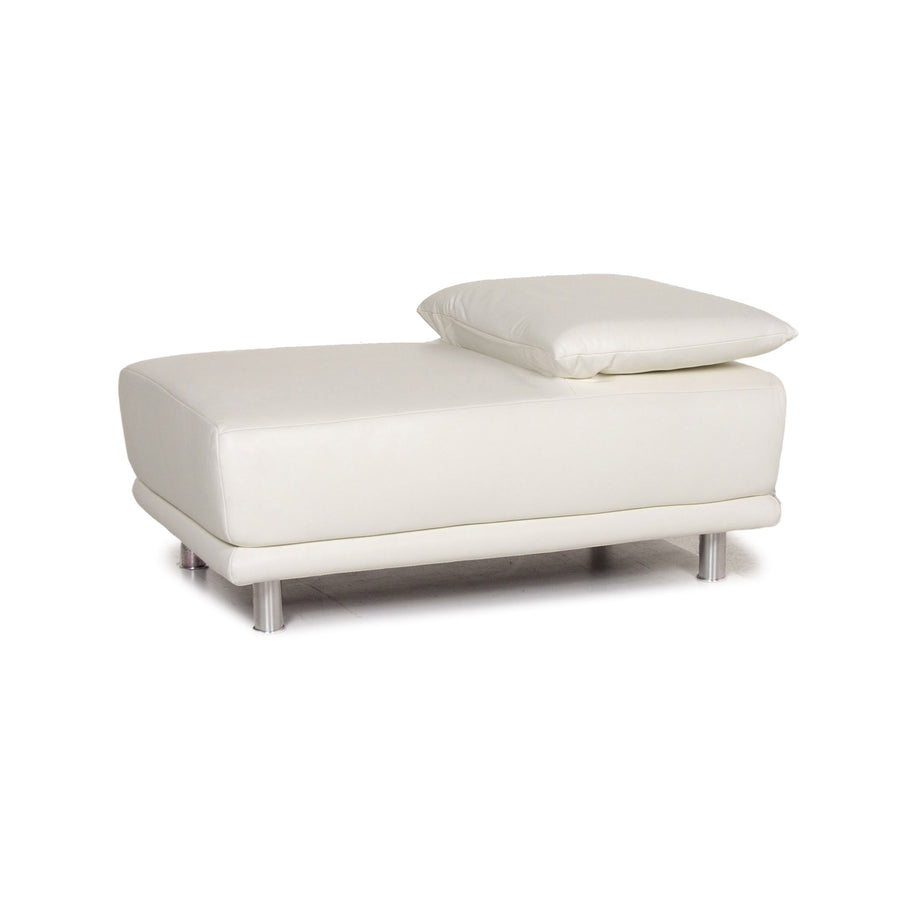 Tabouret en cuir Koinor pouf blanc #13430