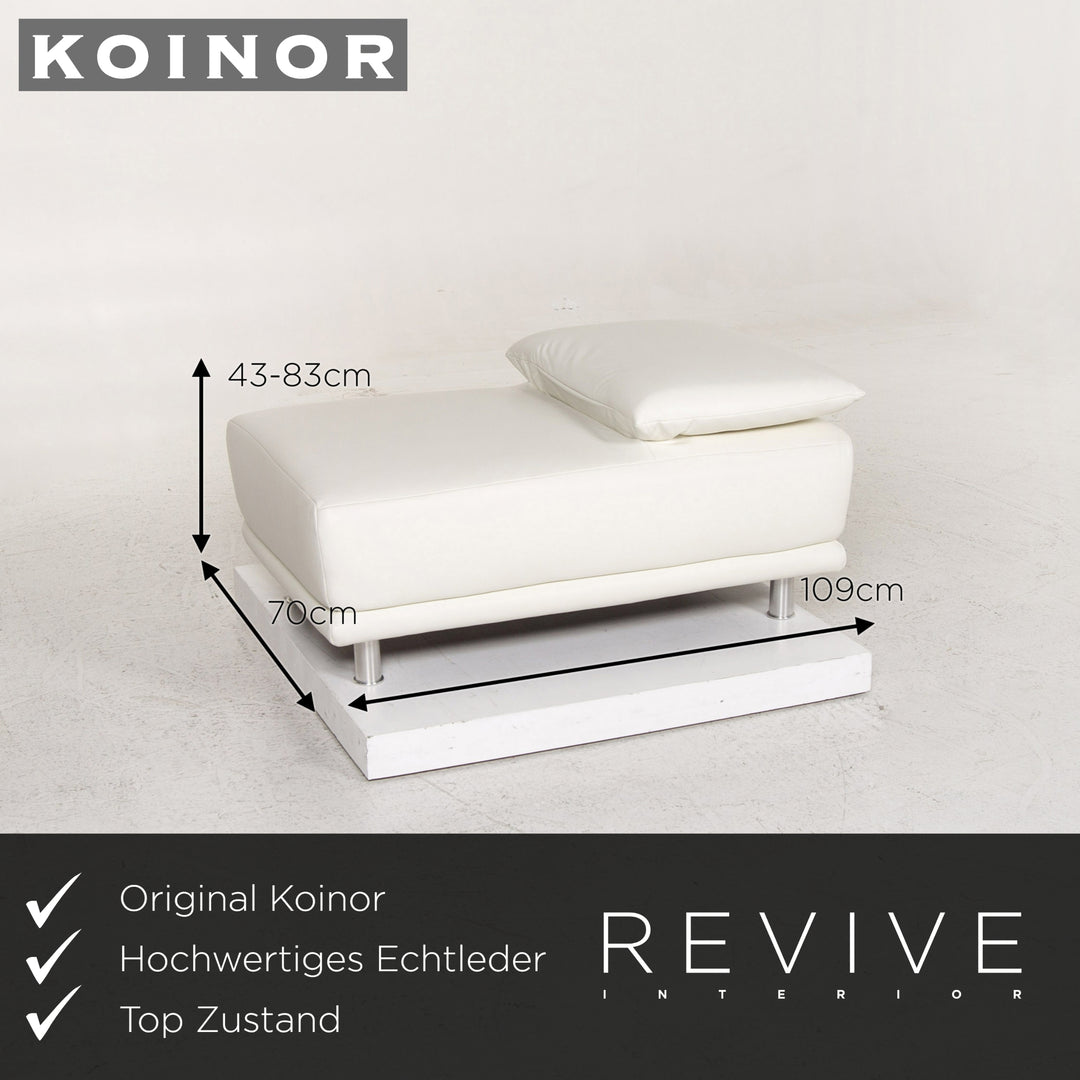 Koinor Leder Hocker Weiß Ottoman #13430