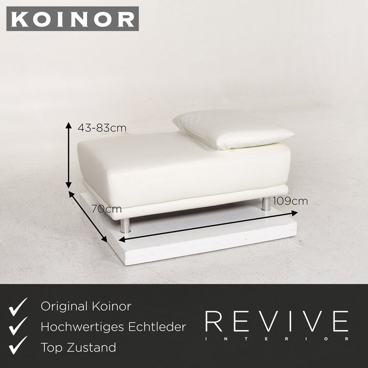 Koinor Leder Hocker Weiß Ottoman #13430