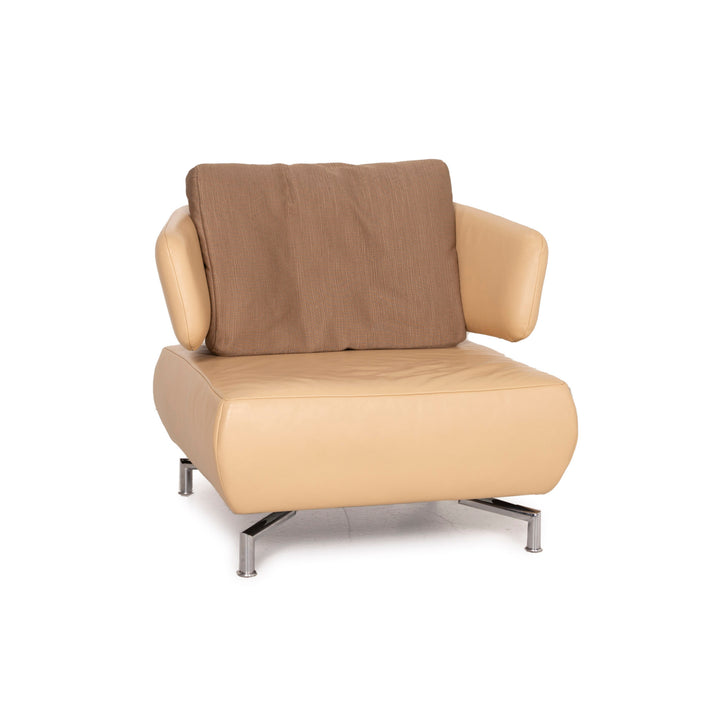 Koinor leather armchair beige fabric