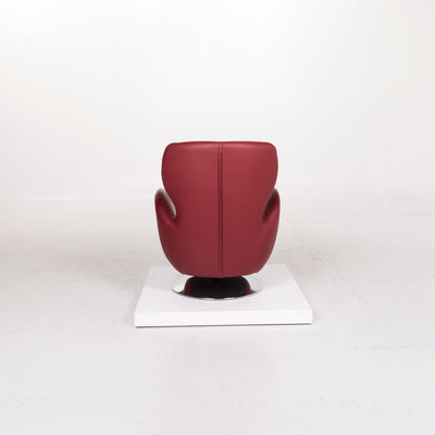 Koinor Leder Sessel Garnitur Rot 1x Sessel 1x Hocker #12249