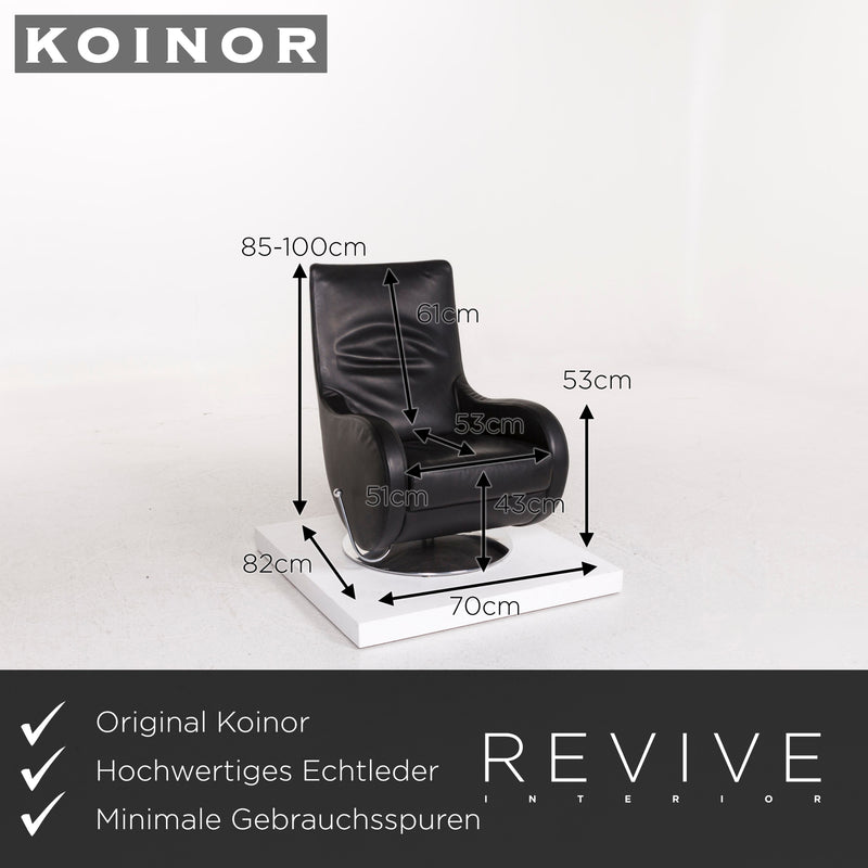 Koinor Leder Sessel inkl. Hocker Schwarz Relaxfunktion Funktion 