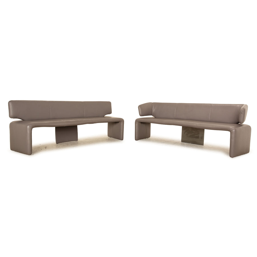 Koinor leather bench set gray dining room