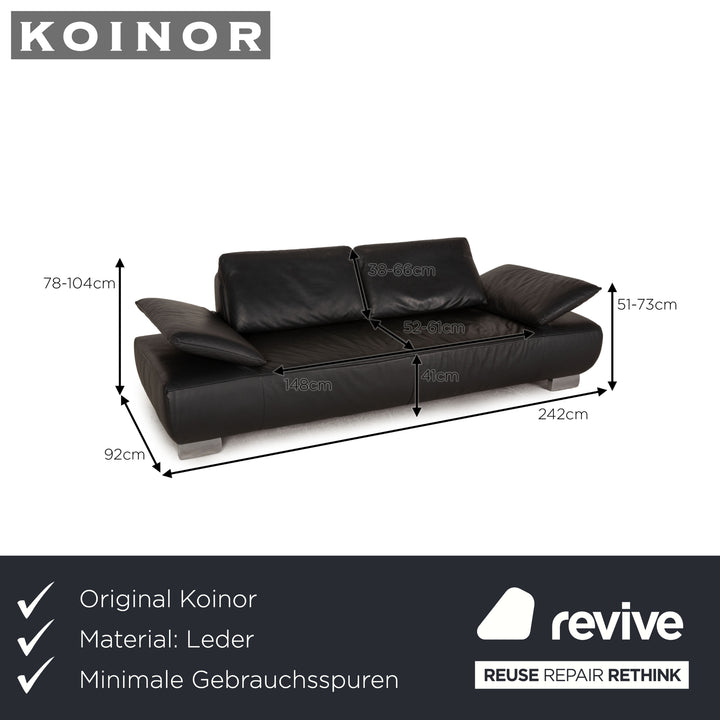Koinor Leder Sofa Anthrazit Dreisitzer Couch Funktion