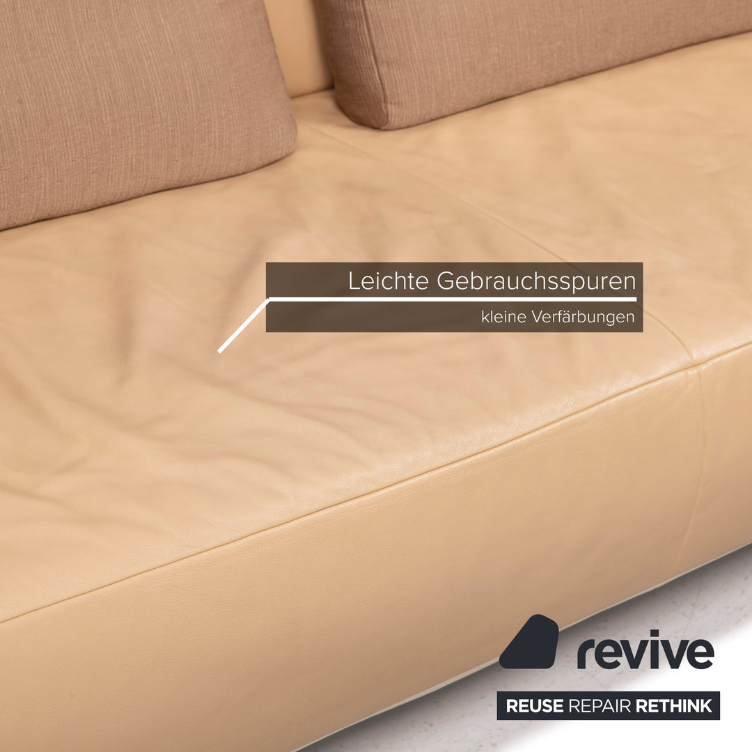 Koinor leather sofa beige two seater fabric