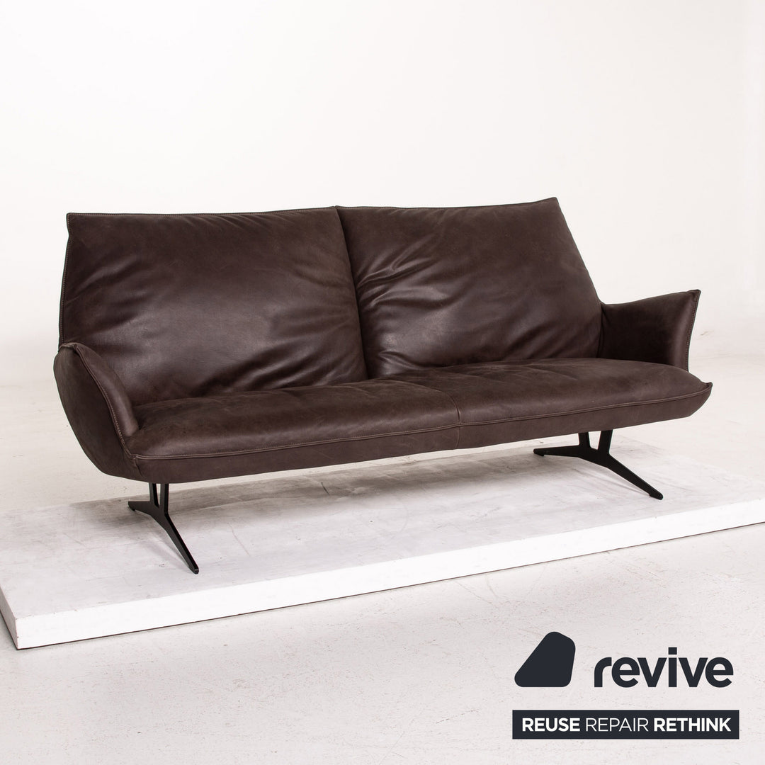 Koinor Leder Sofa Braun Dunkelbraun Dreisitzer Funktion Couch #15433