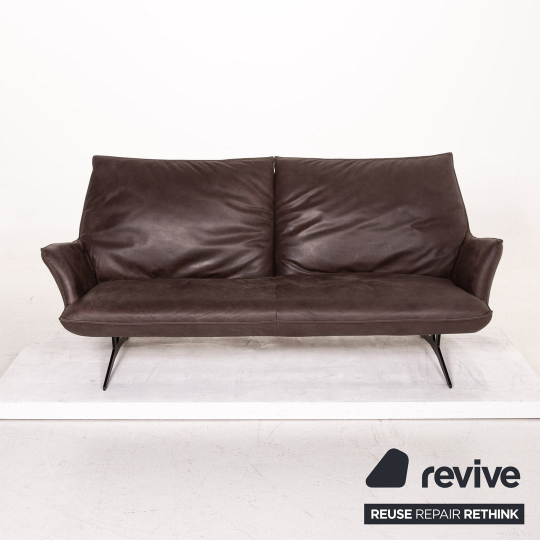 Koinor Leder Sofa Braun Dunkelbraun Dreisitzer Funktion Couch #15433