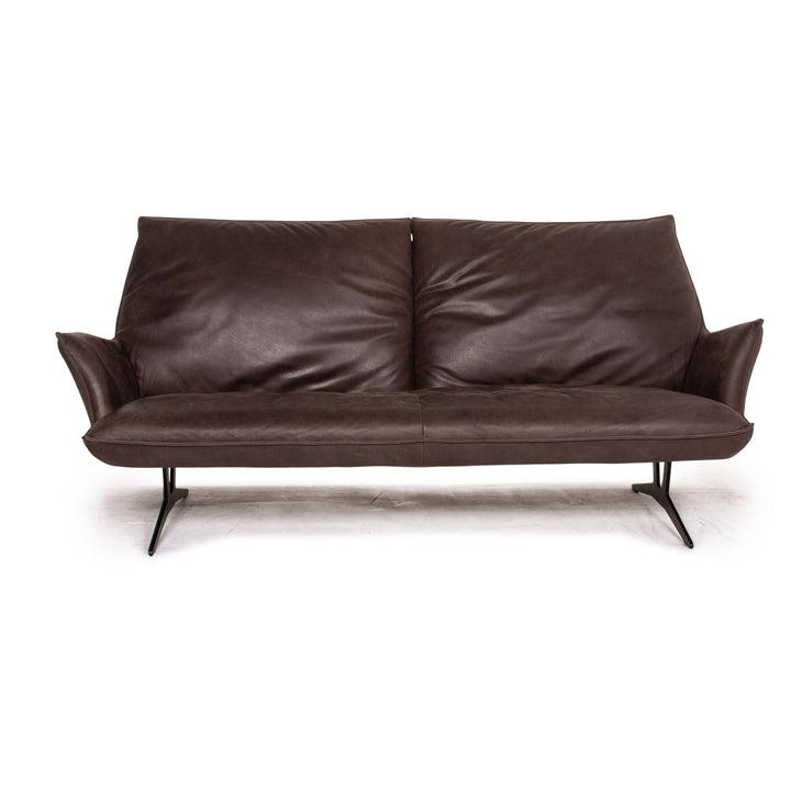 Koinor Leder Sofa Braun Dunkelbraun Dreisitzer Funktion Couch #15433