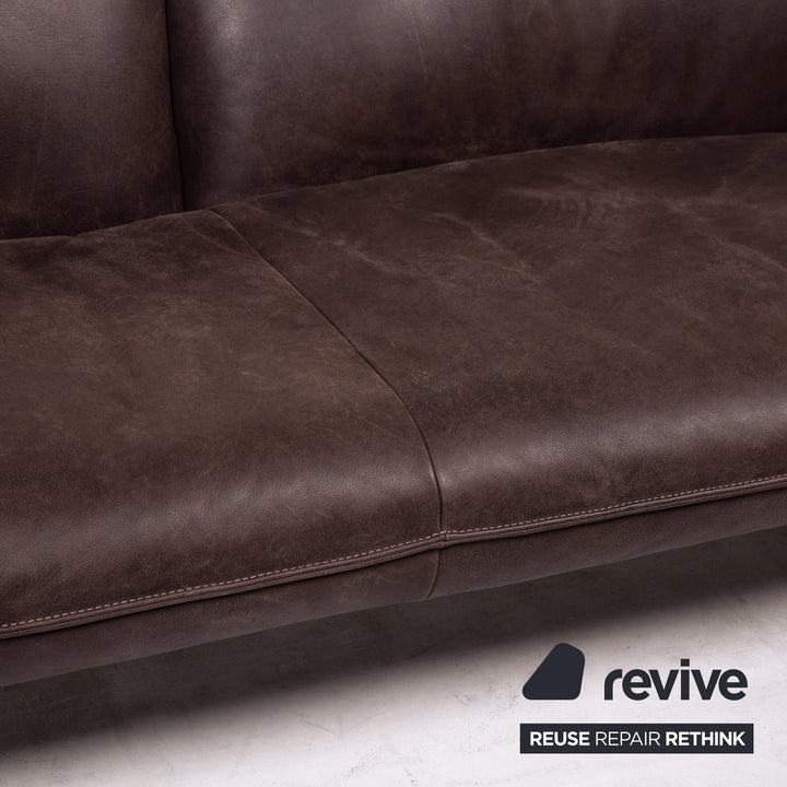 Koinor Leder Sofa Braun Dunkelbraun Dreisitzer Funktion Couch #15433