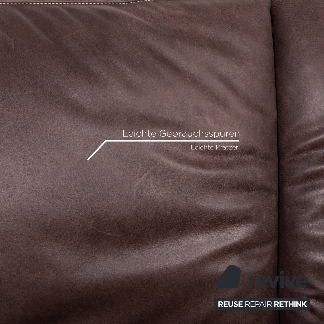 Koinor Leder Sofa Braun Dunkelbraun Dreisitzer Funktion Couch #15433