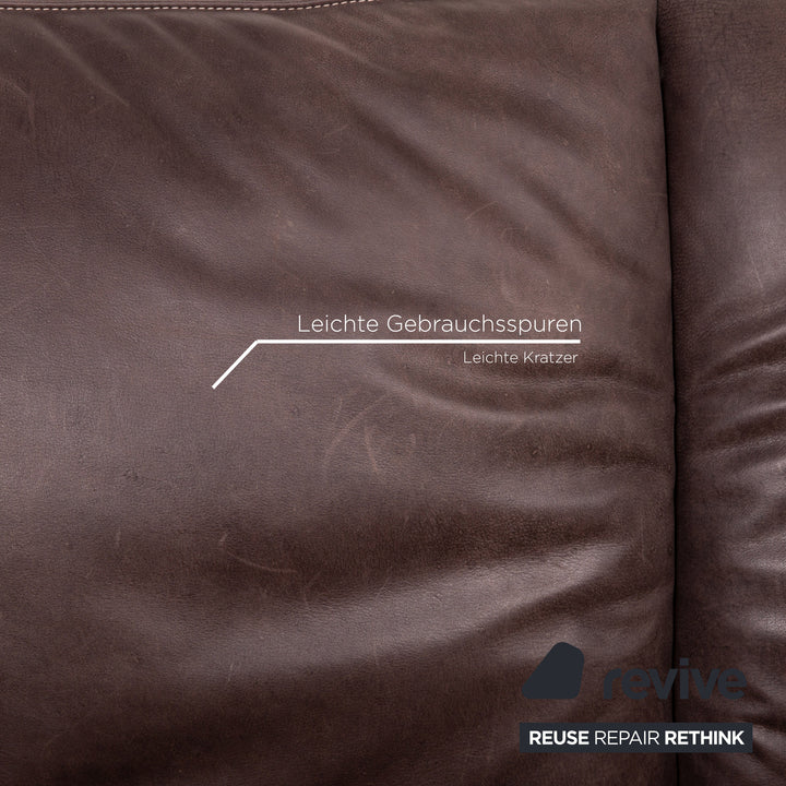 Koinor Leder Sofa Braun Dunkelbraun Dreisitzer Funktion Couch #15433