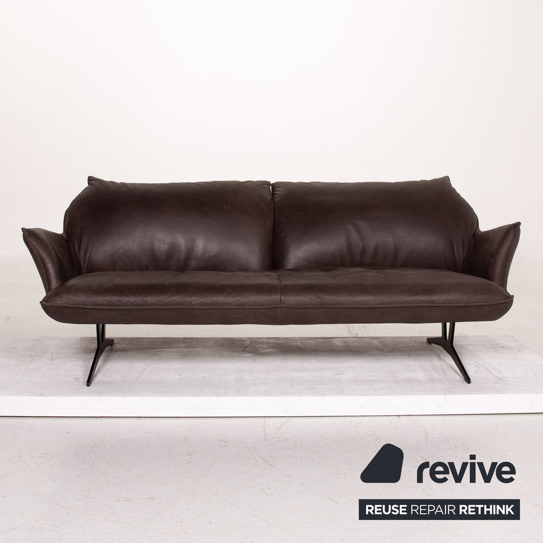 Koinor Leder Sofa Braun Dunkelbraun Dreisitzer Funktion Couch #15433