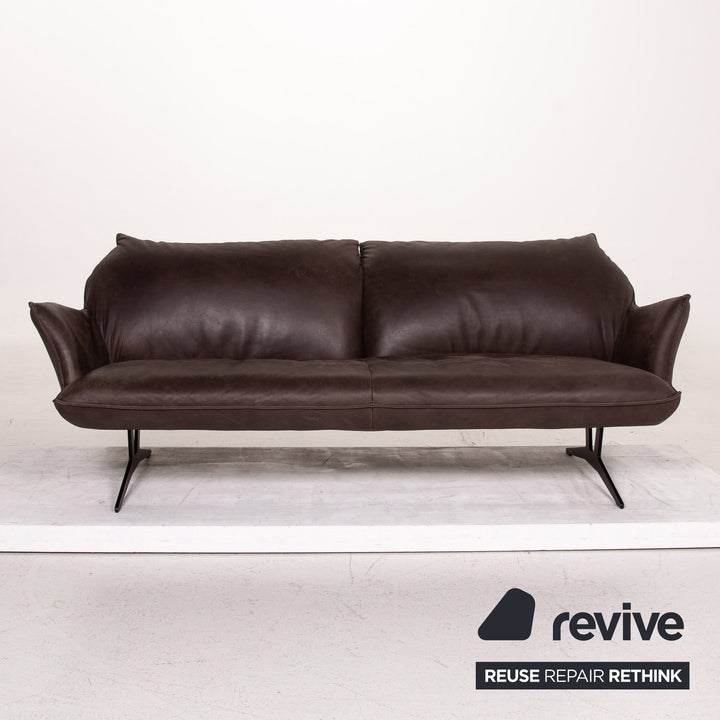 Koinor Leder Sofa Braun Dunkelbraun Dreisitzer Funktion Couch #15433