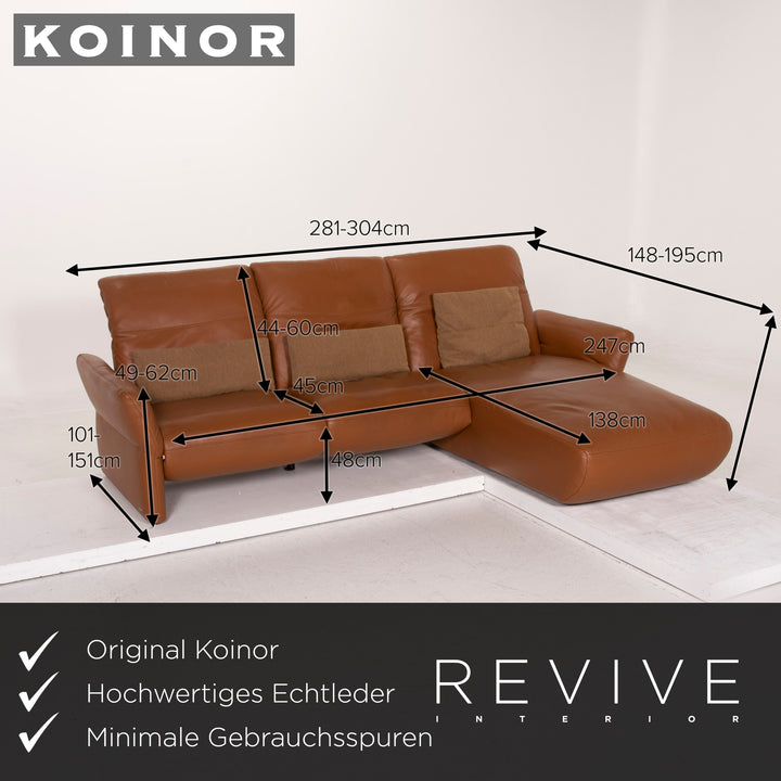Koinor leather sofa brown corner sofa electr. Feature #15428