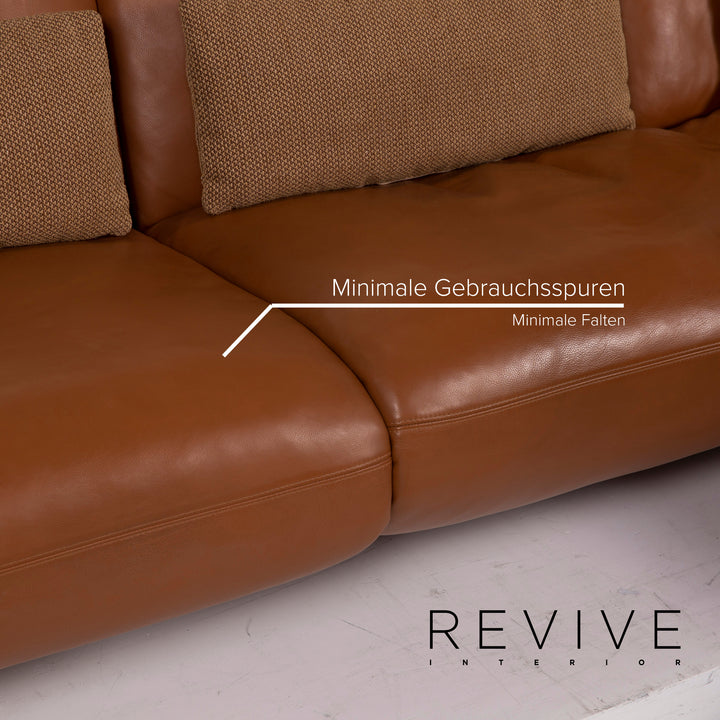 Koinor leather sofa brown corner sofa electr. Feature #15428