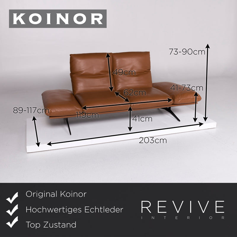 Koinor Leder Sofa Cognac Zweisitzer 
