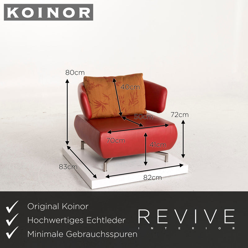 Koinor Leder Sofa Garnitur Rot 1x Dreisitzer 1x Zweisitzer 1x Sessel 
