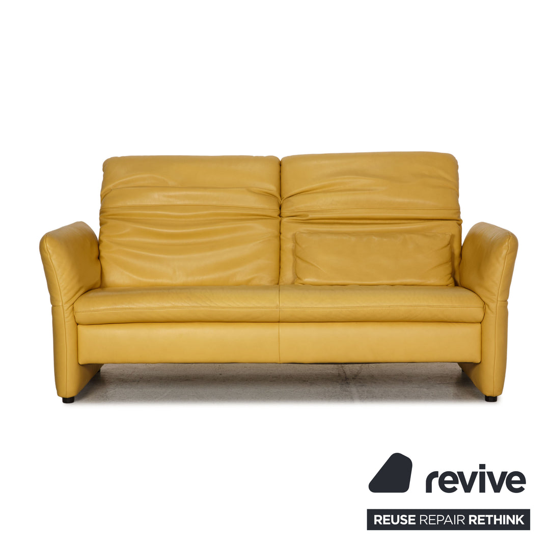 Koinor Leder Sofa Gelb Dreisitzer Couch Funktion
