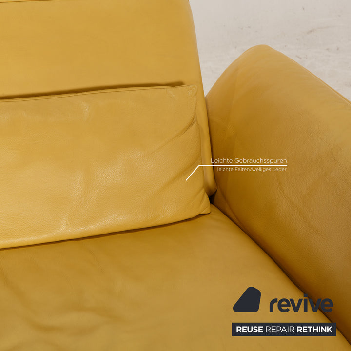 Koinor Leder Sofa Gelb Dreisitzer Couch Funktion