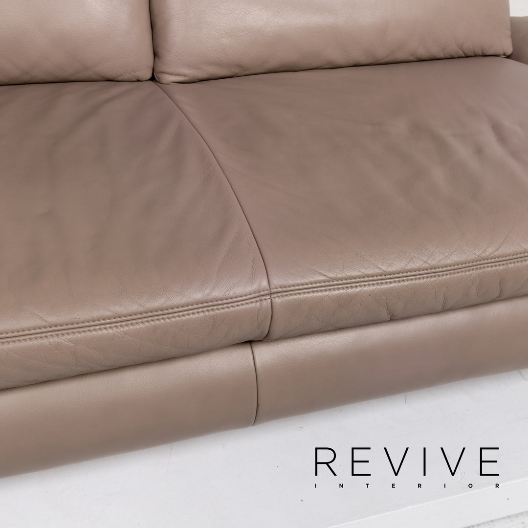 Koinor Leder Sofa Graubeige Grau Dreisitzer Couch #13542