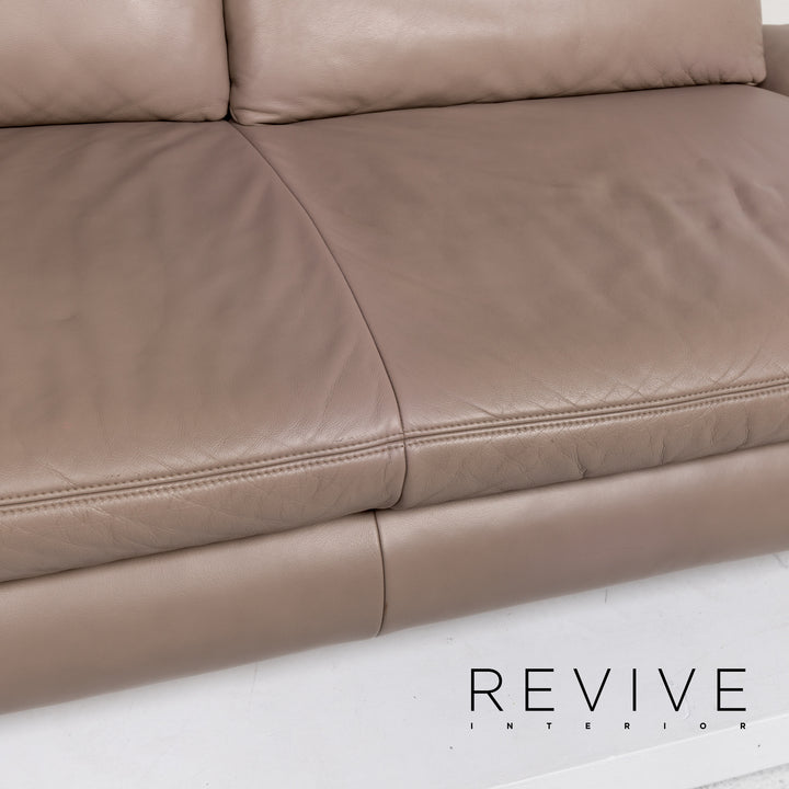 Koinor Leder Sofa Graubeige Grau Dreisitzer Couch #13542