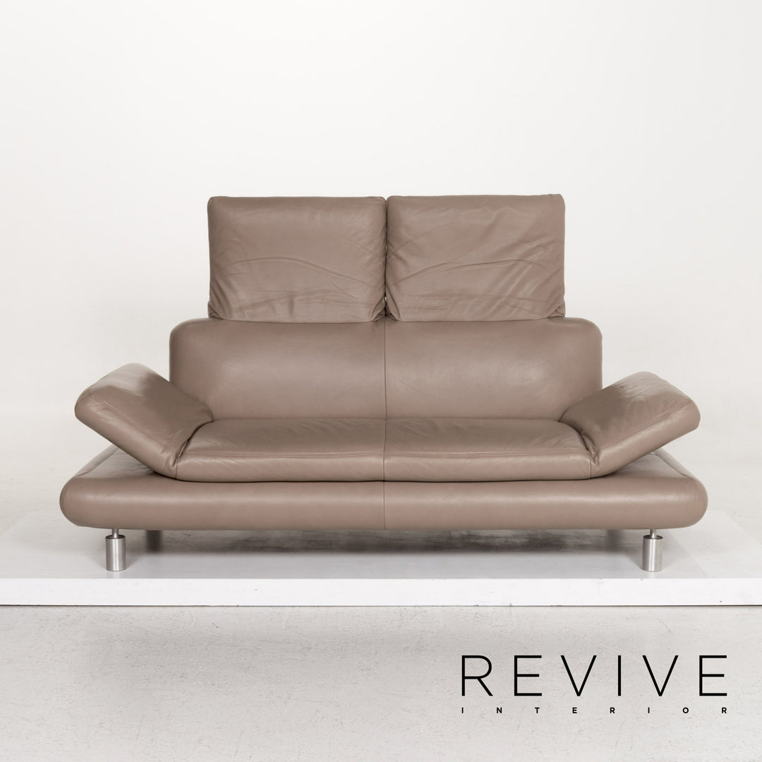 Koinor Leder Sofa Graubeige Grau Dreisitzer Couch #13542