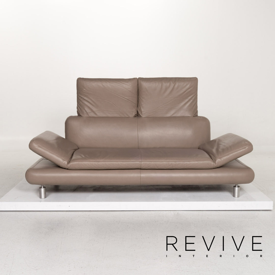 Koinor Leder Sofa Graubeige Grau Dreisitzer Couch #13542