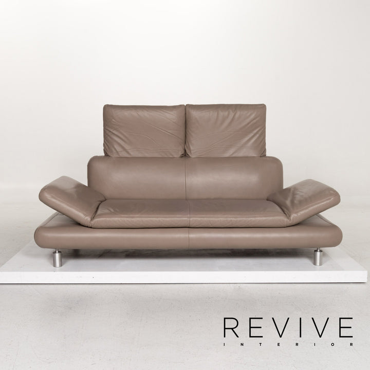 Koinor Leder Sofa Graubeige Grau Dreisitzer Couch #13542