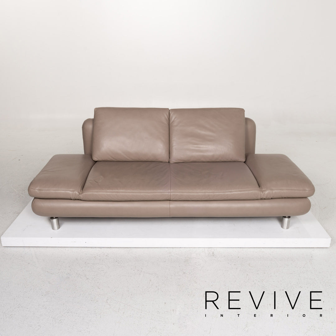 Koinor Leder Sofa Graubeige Grau Dreisitzer Couch #13542