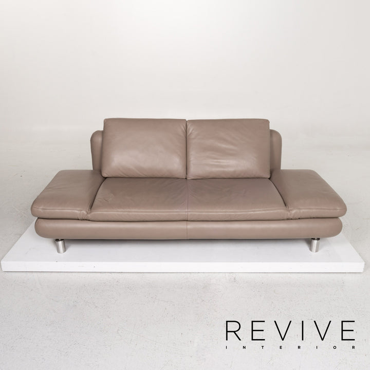 Koinor Leder Sofa Graubeige Grau Dreisitzer Couch #13542