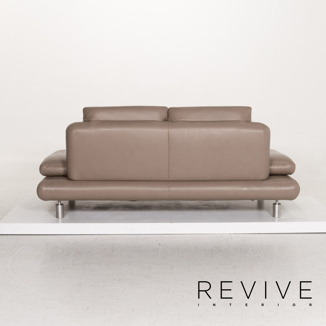 Koinor Leder Sofa Graubeige Grau Zweisitzer Couch #13218