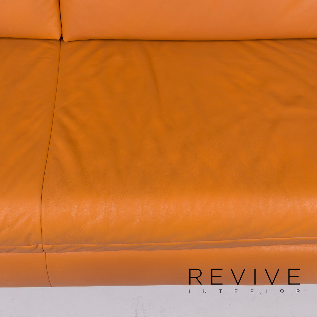Koinor Leder Sofa Garnitur Orange Dreisitzer Zweisitzer #11907