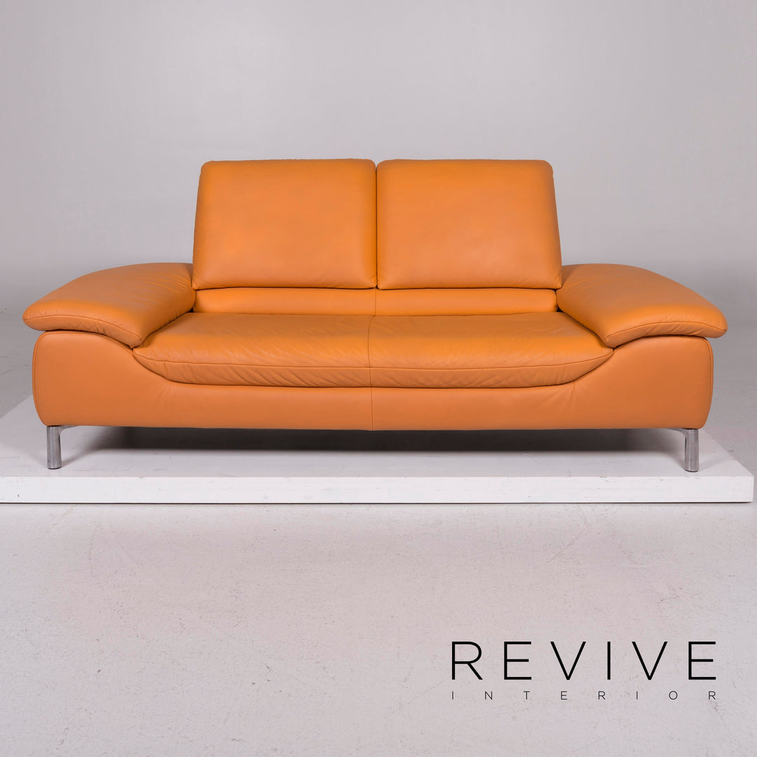 Koinor Leder Sofa Garnitur Orange Dreisitzer Zweisitzer #11907