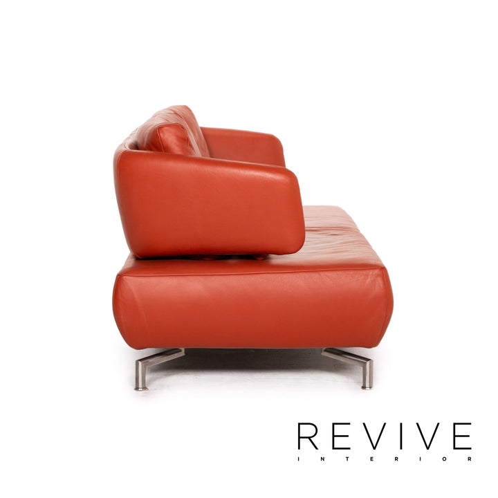 Koinor Leder Sofa Rot Orange Zweisitzer Couch