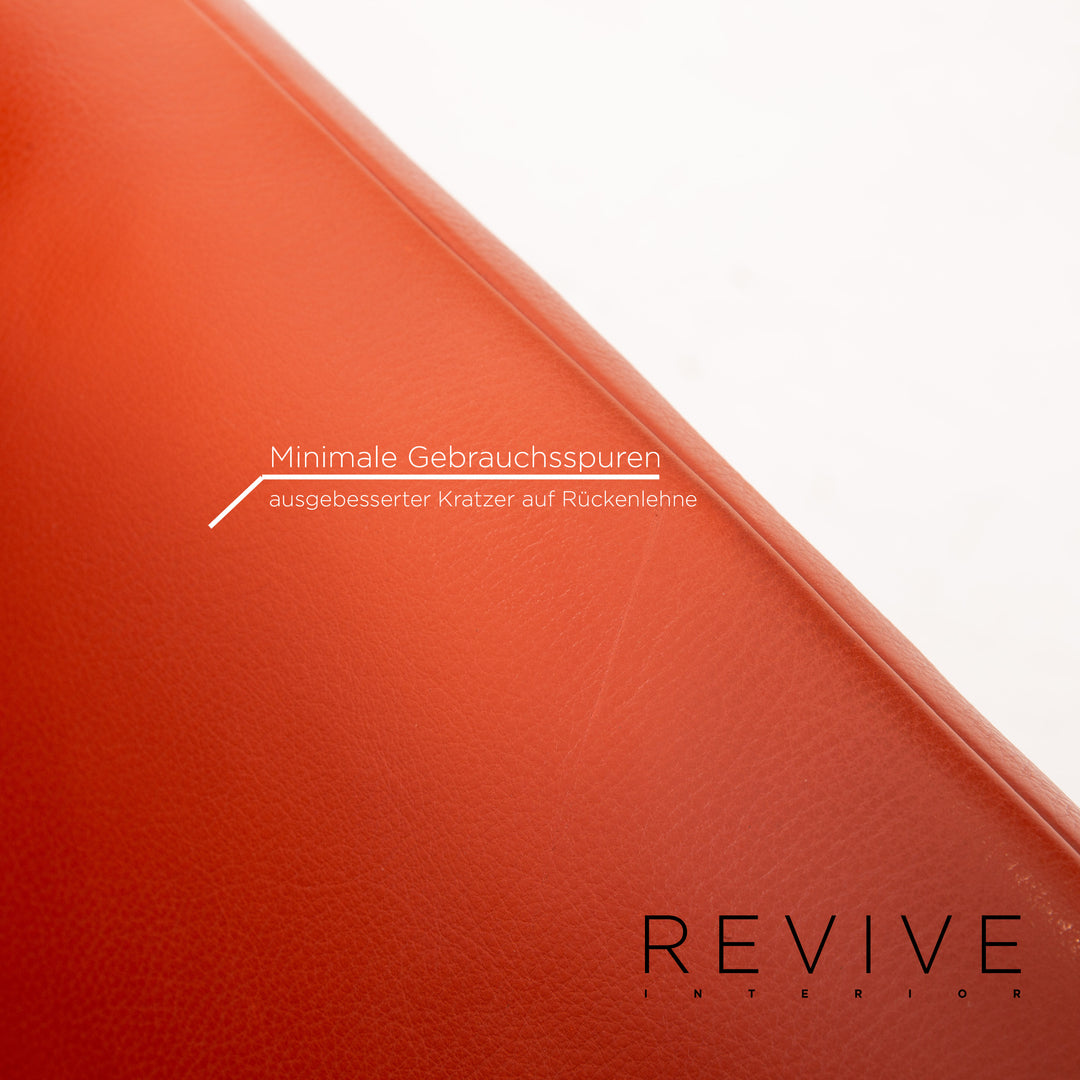 Koinor Leder Sofa Rot Orange Zweisitzer Couch