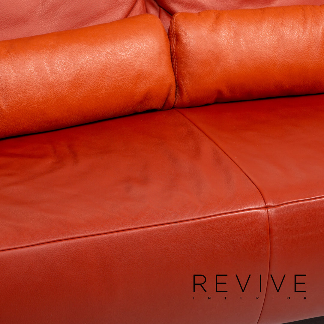 Koinor Leder Sofa Rot Orange Zweisitzer Couch