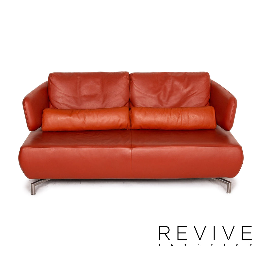 Koinor Leder Sofa Rot Orange Zweisitzer Couch