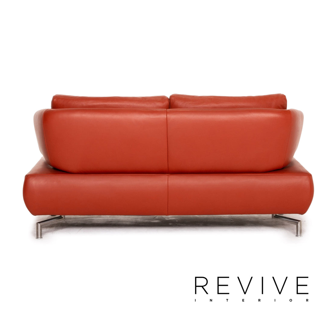 Koinor Leder Sofa Rot Orange Zweisitzer Couch