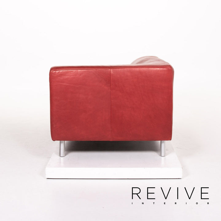 Koinor Leder Sofa Rot Zweisitzer Couch #13602