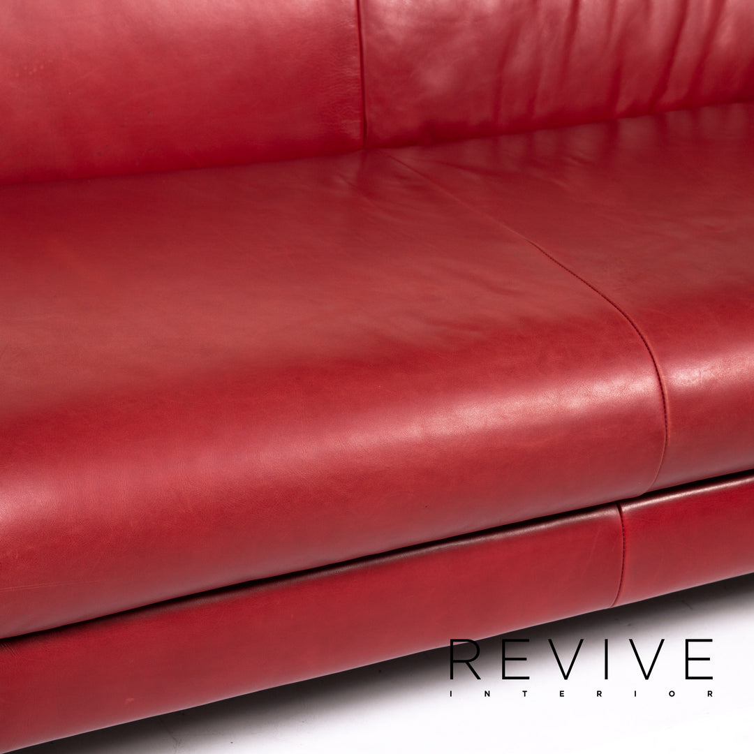 Koinor Leder Sofa Rot Zweisitzer Couch #13602