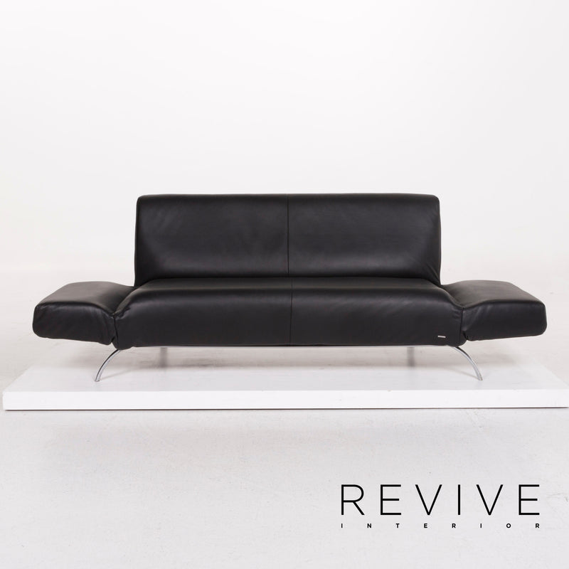 Koinor Leder Sofa Schwarz Dreisitzer 
