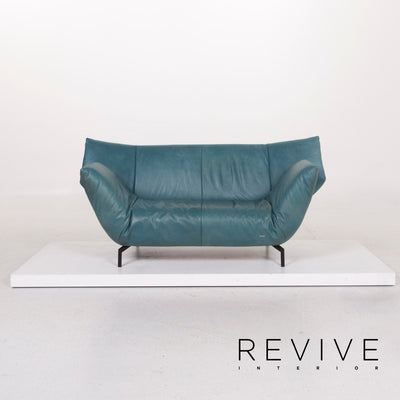 Koinor Leder Sofa Türkis Blau Grün Zweisitzer #12189