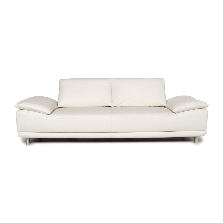 Koinor Leder Sofa Weiß Dreisitzer Funktion Couch #13429