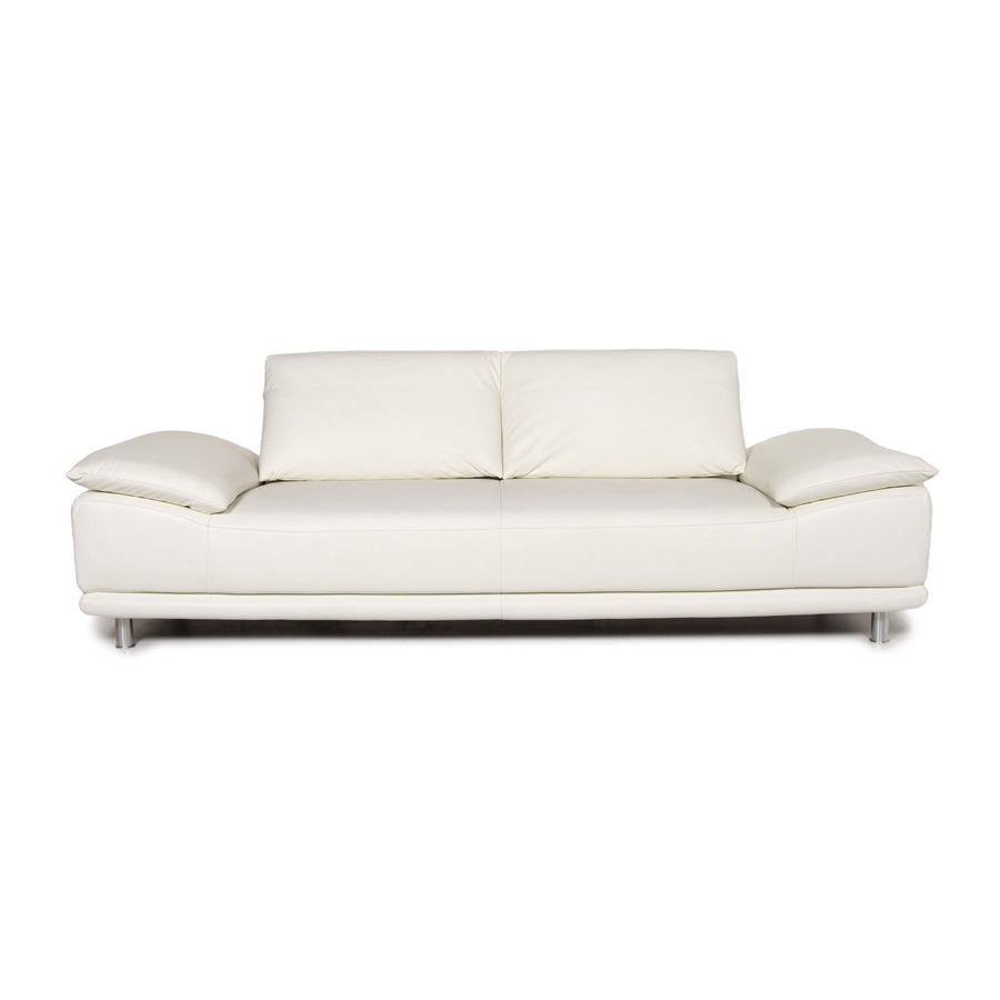 Koinor Leder Sofa Weiß Dreisitzer Funktion Couch #13429